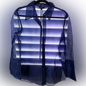 Massimo Dutti Women’s Deep Blue Sheer Shirt